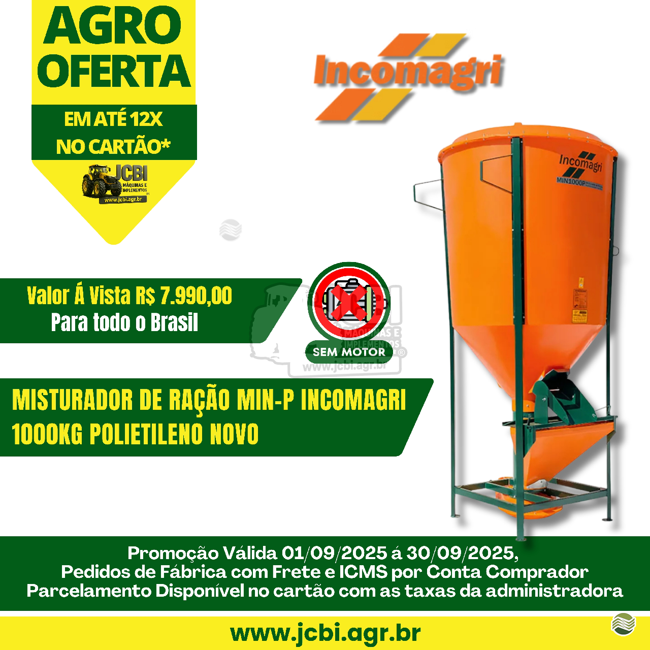 IMPLEMENTOS AGRICOLAS MISTURADOR MISTURADOR DE RAÇÃO JCBi Máquinas e Implementos Agrícolas MARACAJU MATO GROSSO DO SUL MS